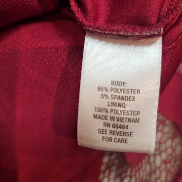 Ruby Red Lace Overlay Dress Size 16 Long Sleeve Lined A-Line Boho Holiday Party - Picture 5 of 11